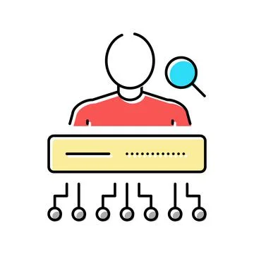 Face recognition color icon vector illustration 스톡 일러스트