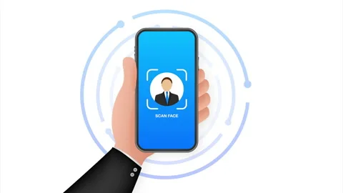 Face recognition concept design. Can use for web banner, infographics, hero 動画素材 147620110