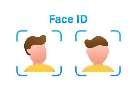 Face recognition concept design. Can use for web banner, infographics, hero イラスト素材