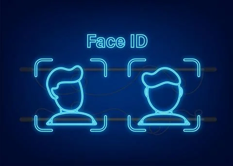 Face recognition concept design. Can use for web banner, infographics, hero イラスト素材