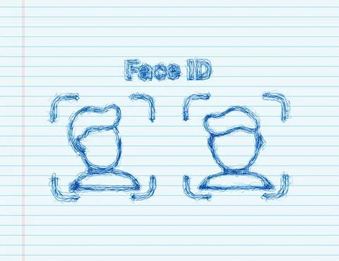 Face recognition concept design. Can use for web banner, infographics, hero Illustrazione stock