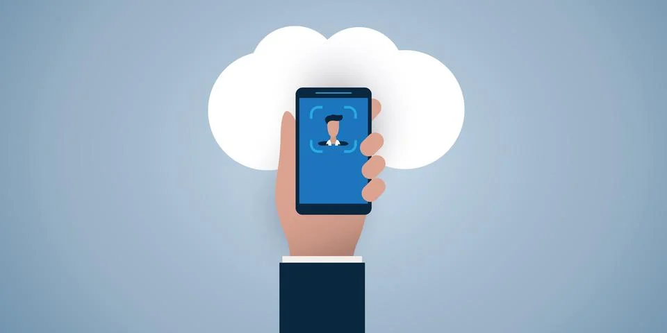 Face Recognition Concept Design -  User Authentication by Face for Cloud Sy.. Stock Illustration