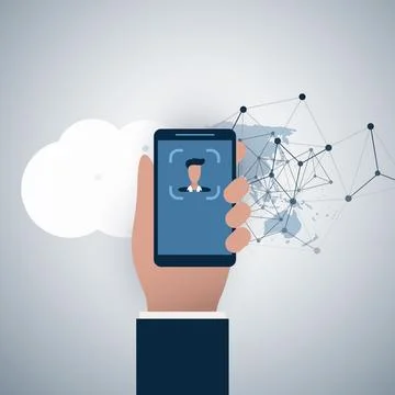 Face Recognition Concept Design -  User Authentication by Face for Cloud Sy.. Stock Illustration