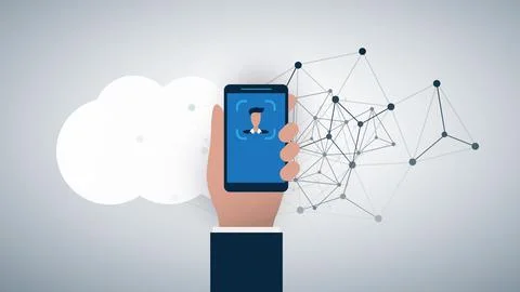 Face Recognition Concept Design -  User Authentication by Face for Cloud Sy.. Stock Illustration