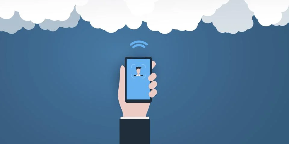 Face Recognition Concept Design -  User Authentication by Face for Cloud Sy.. Stock Illustration