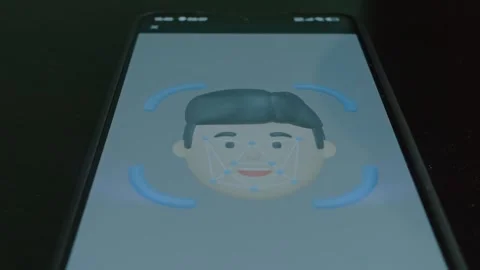 Face recognition, face ID, presentation Stock Footage 309456032