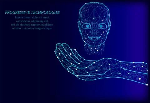 Face Recognition. Facial Recognition System concept. biometric scanning, 3D s Stock Illustration