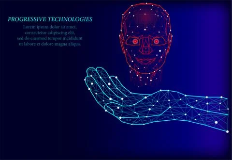 Face Recognition. Facial Recognition System concept. biometric scanning, 3D s Illustrazione stock