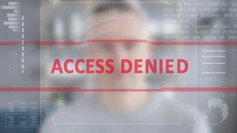 Face Recognition Failure of Middle Aged Man, Access Denied Stock Footage 128054135
