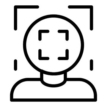 Face recognition frame icon, outline style Stock Illustration
