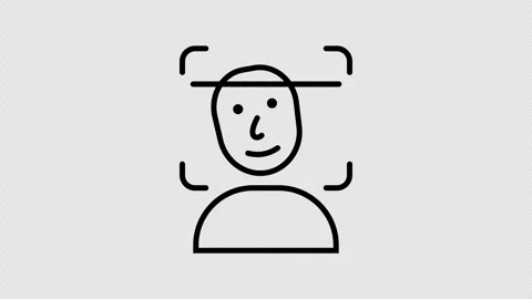 Face Recognition Icon Animation Seamless Loop 4K Transparent Background 스톡 동영상 325824801