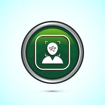 Face recognition icon design illustration, Face scanning sign, biometric ic.. Stock Illustration