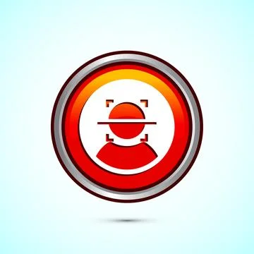 Face recognition icon design illustration, Face scanning sign, biometric ic.. Stock Illustration
