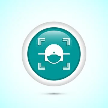 Face recognition icon design illustration, Face scanning sign, biometric ic.. Stock Illustration