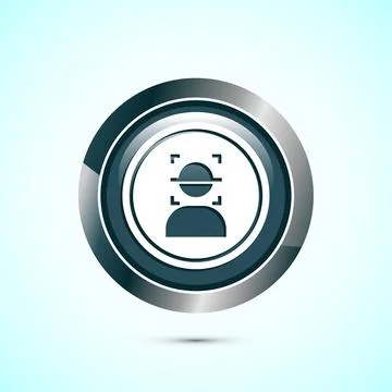 Face recognition icon design illustration, Face scanning sign, biometric ic.. Stock Illustration