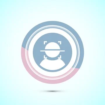 Face recognition icon design illustration, Face scanning sign, biometric ic.. Stock Illustration