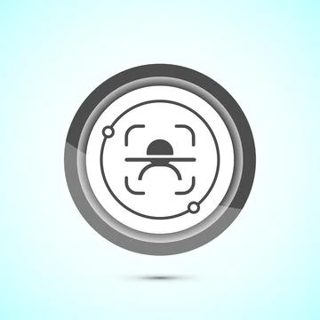 Face recognition icon design illustration, Face scanning sign, biometric ic.. Stock Illustration