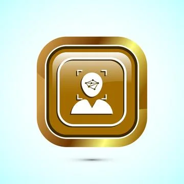 Face recognition icon design illustration, Face scanning sign, biometric ic.. Stock Illustration