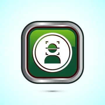 Face recognition icon design illustration, Face scanning sign, biometric ic.. Stock Illustration