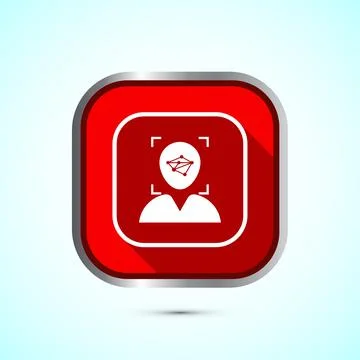 Face recognition icon design illustration, Face scanning sign, biometric ic.. Stock Illustration