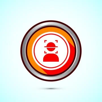 Face recognition icon design illustration, Face scanning sign, biometric ic.. Stock Illustration
