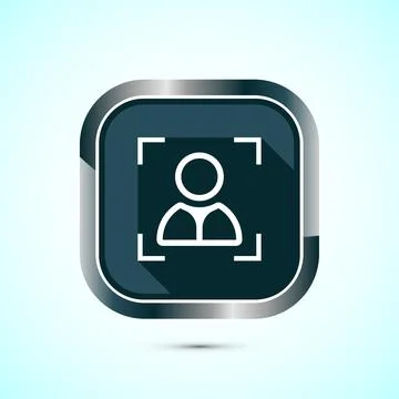Face recognition icon design illustration, Face scanning sign, biometric ic.. Stock Illustration