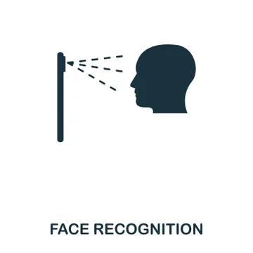 Face Recognition icon. Mobile app, printing, web site icon. Simple element sing Stock Illustration