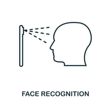Face Recognition icon. Monochrome style design from visual device icon Stock Illustration