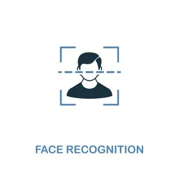 Face Recognition icon in two colors. Premium design from internet security icons 库存插图