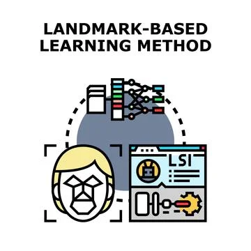 Face recognition landmark based learning method concept Stock Illustration