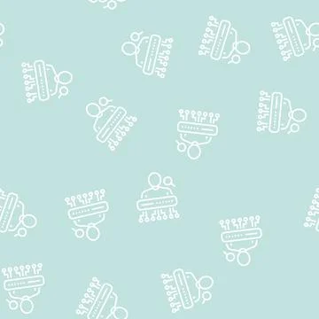 Face recognition line seamless pattern イラスト素材