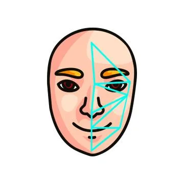Face recognition modern security of point analyze mode Illustrazione stock