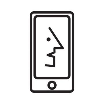 Face recognition on the phone. Stock Illustration