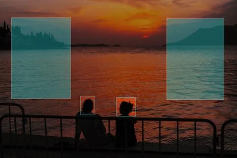 Face recognition in photography using artificial intelligence Stock Photos