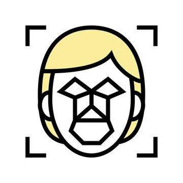 Face recognition points and structure color icon vector illustration Illustrazione stock