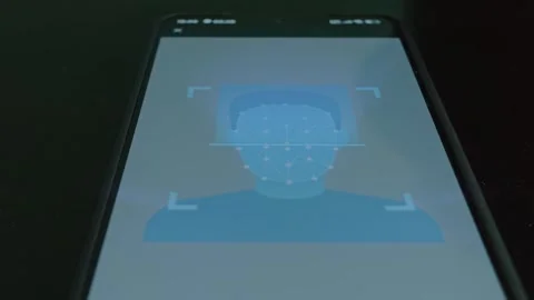 Face Recognition program, face detection, presentation Stock Footage 309455995