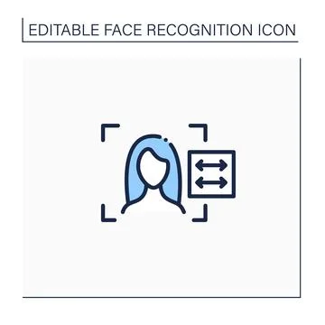 Face recognition reader line icon Illustrazione stock