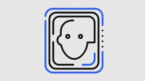 Face Recognition Scan Draw Animation Alpha Channel 4K Vídeo Stock 338260188