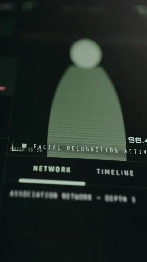 Face recognition scan underway for identity verification Stock Footage 332892132