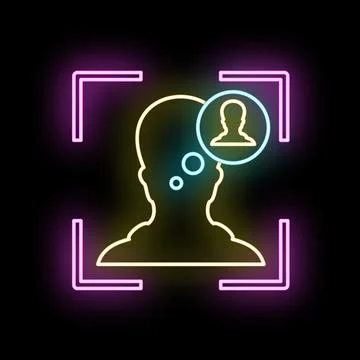 Face recognition scanning human profile for biometric identification Stock Illustration