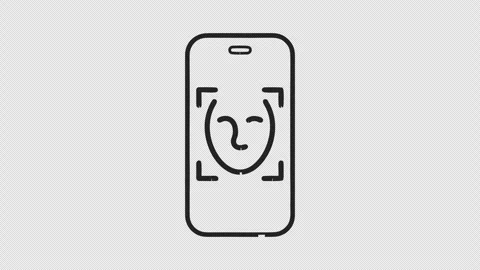 Face Recognition Smartphone Animation with Transparent Background Vidéo 337944571
