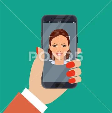 Face recognition system concept Illustrazione stock