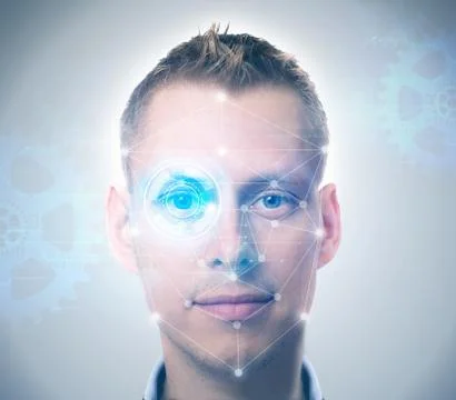 Face recognition system Stock Photos