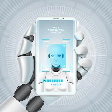 Face recognition system of robot cybernetic organism Stock Illustration