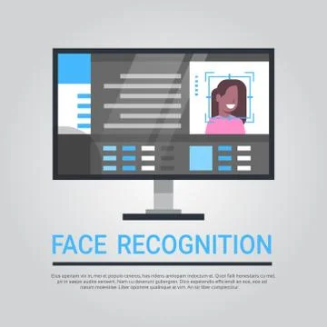 Face Recognition Technology Computer Security System Scanning African American Stock Illustration