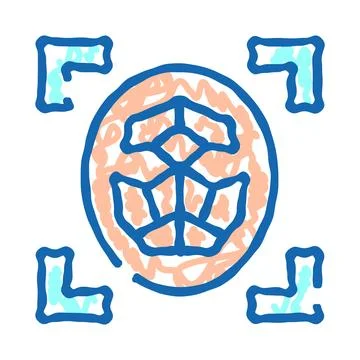 Face recognition technology scanning biometric identity illustration Stock Illustration
