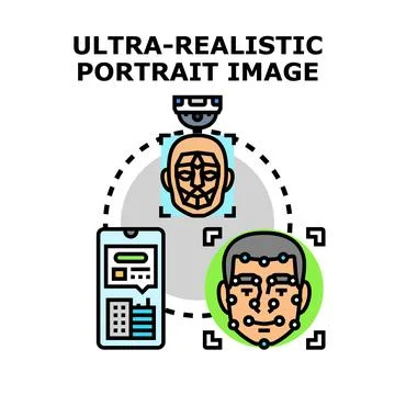 Face recognition technology scanning biometric identity for digital security Stock Illustration