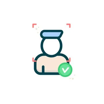 Face recognition vector icon. Verification. Vector illustration Stock Illustration