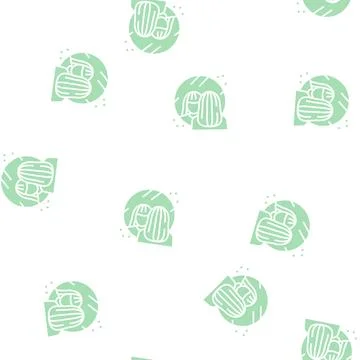 Face reflection in mirror glyph seamless pattern Illustrazione stock