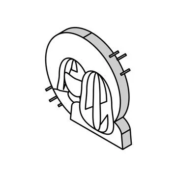 Face reflection in mirror isometric icon vector illustration Illustrazione stock